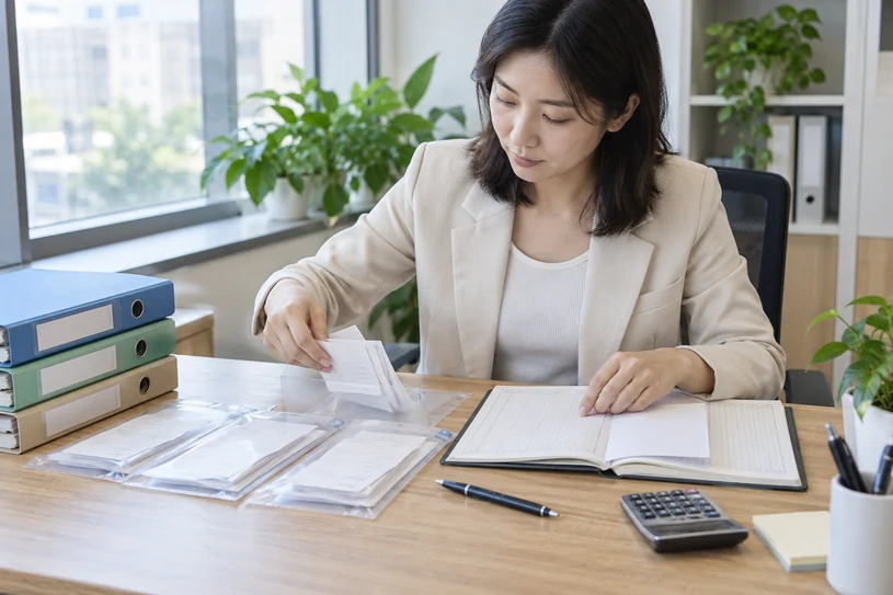 整理企业票据与日常账务资料的服务场景示意