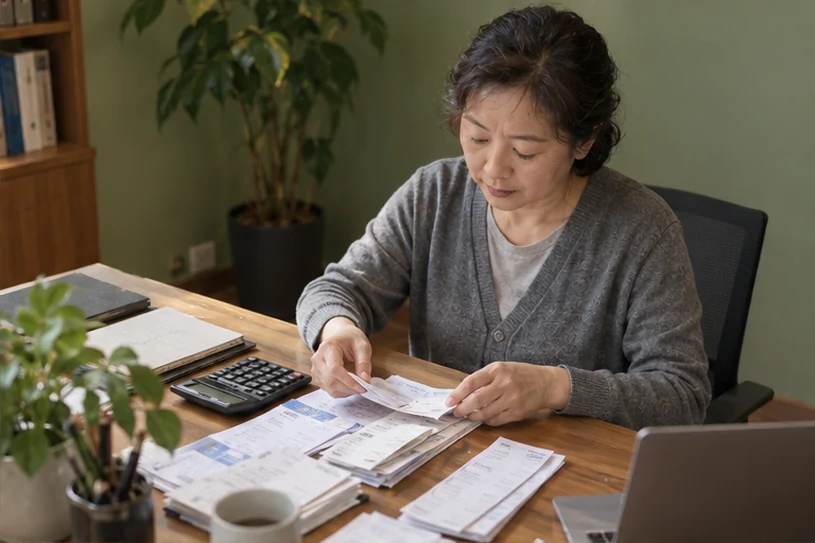 整理企业票据与日常账务资料的服务场景示意