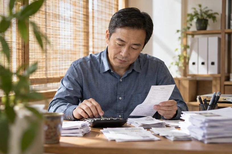 整理企业票据与日常账务资料的服务场景示意