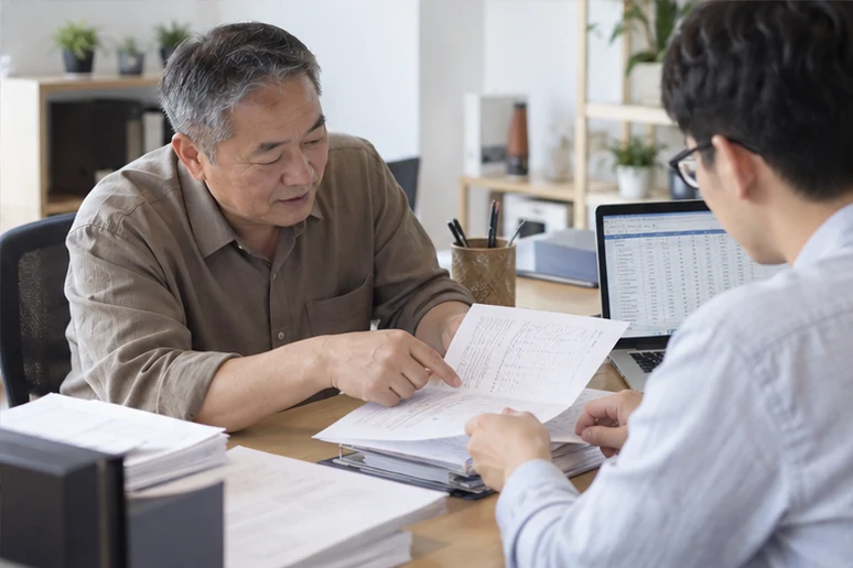 整理企业票据与日常账务资料的服务场景示意
