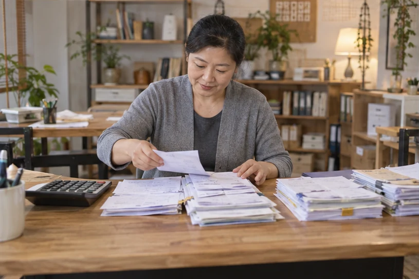 整理企业票据与日常账务资料的服务场景示意