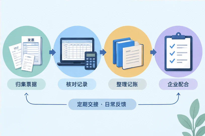整理企业票据与日常账务资料的服务场景示意