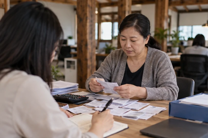 整理企业票据与日常账务资料的服务场景示意