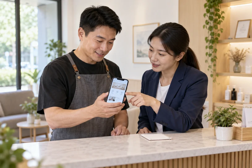 企业网站展示业务与服务信息的场景示意