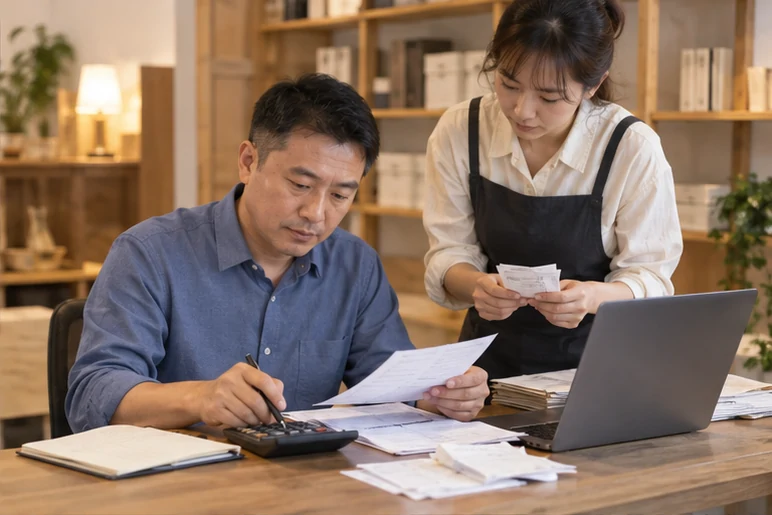 整理企业票据与日常账务资料的服务场景示意