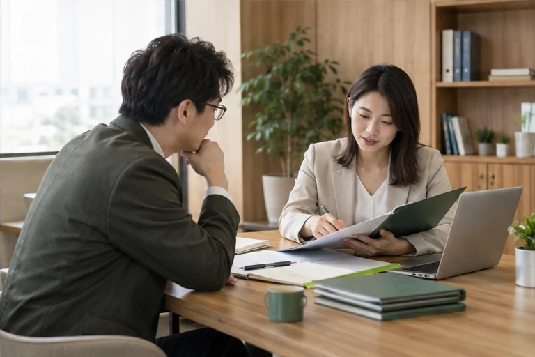 核对注册公司资料与办理事项的服务场景示意