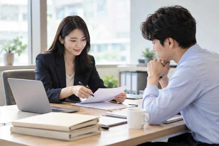 核对注册公司资料与办理事项的服务场景示意