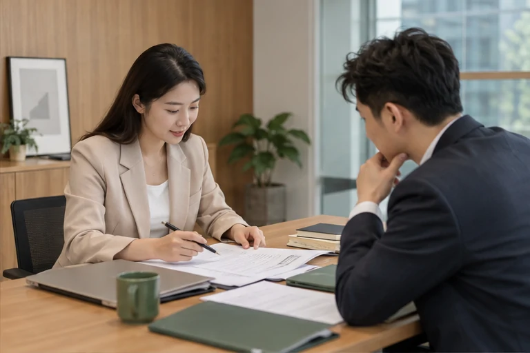 核对注册公司资料与办理事项的服务场景示意