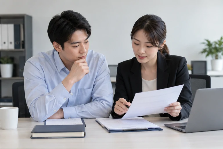 核对注册公司资料与办理事项的服务场景示意