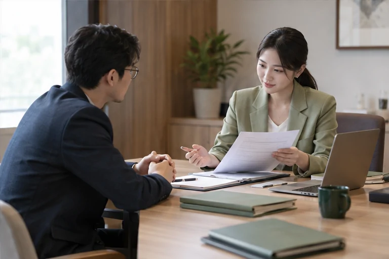 核对注册公司资料与办理事项的服务场景示意