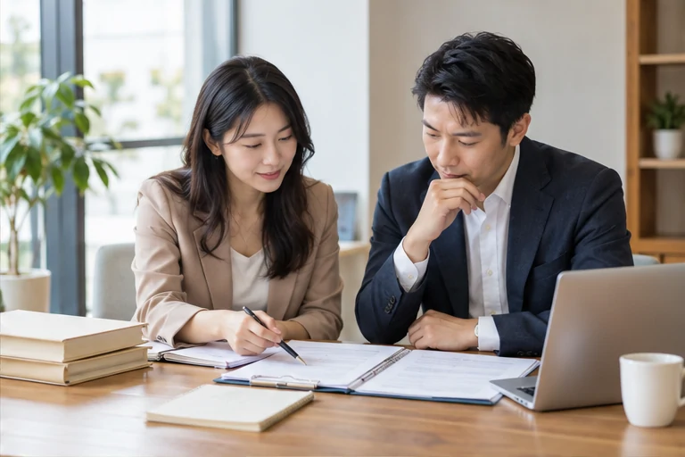 核对注册公司资料与办理事项的服务场景示意