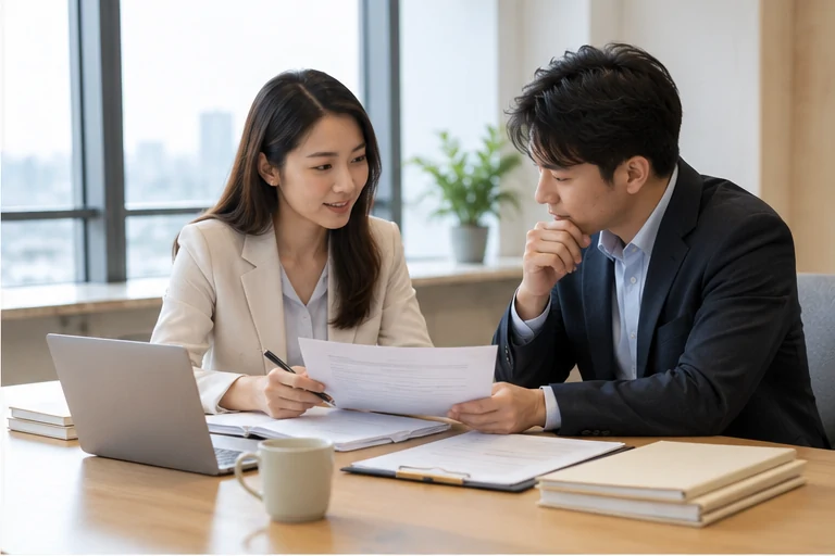 核对注册公司资料与办理事项的服务场景示意