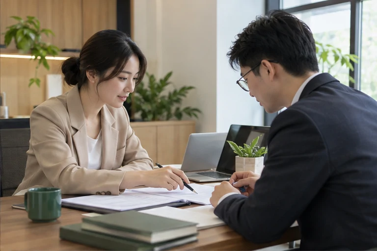 核对注册公司资料与办理事项的服务场景示意