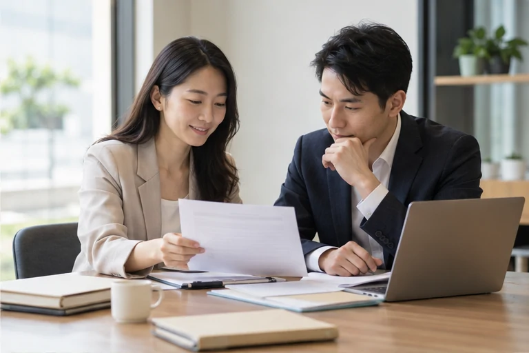 核对注册公司资料与办理事项的服务场景示意